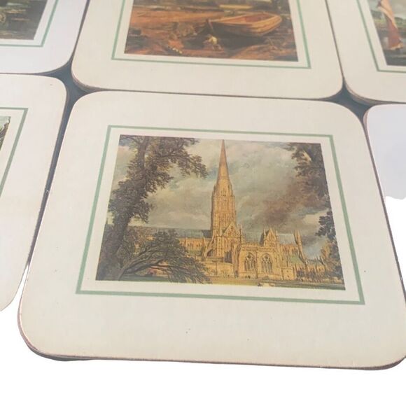 Vintage Clover Leaf Set of 6 Table Mats Coasters Constable Prints With Box - Picture 5 of 15